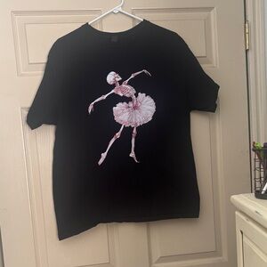 Gildan Black Tee with Pink Graphic